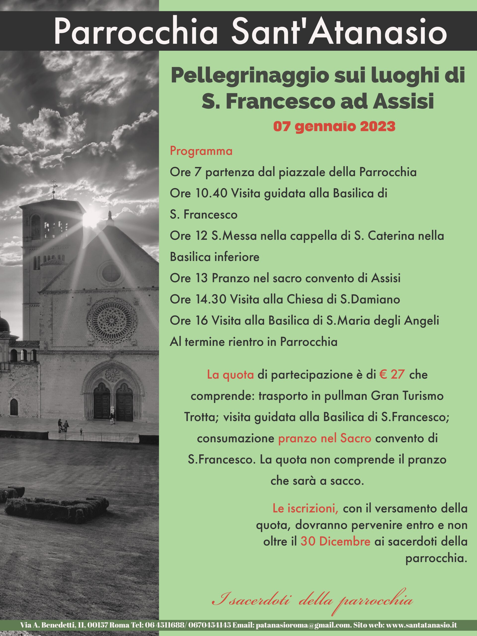 Pellegrinaggio sui luoghi di S. Francesco ad Assisi