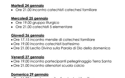 Bacheca 23-29 gennaio
