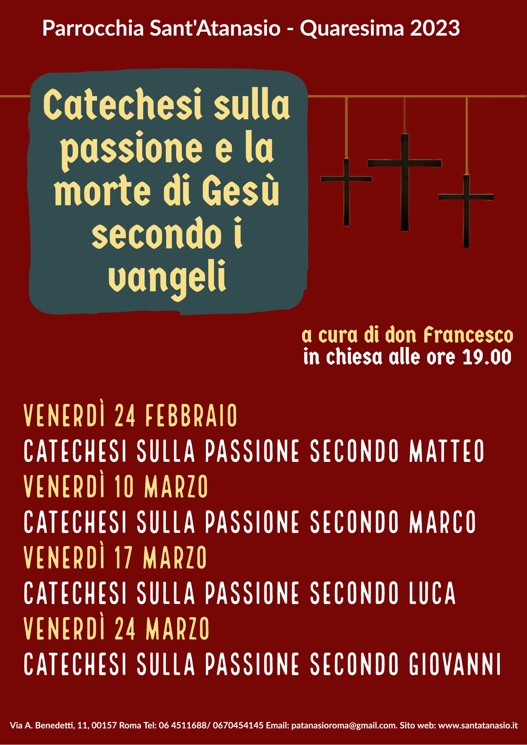 Catechesi sulla passione e la morte di Gesù secondo i Vangeli