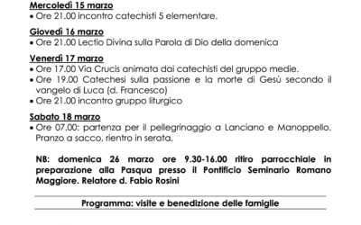 Bacheca 13-19 marzo 2023