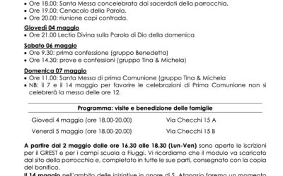 Bacheca 1-7 maggio 2023