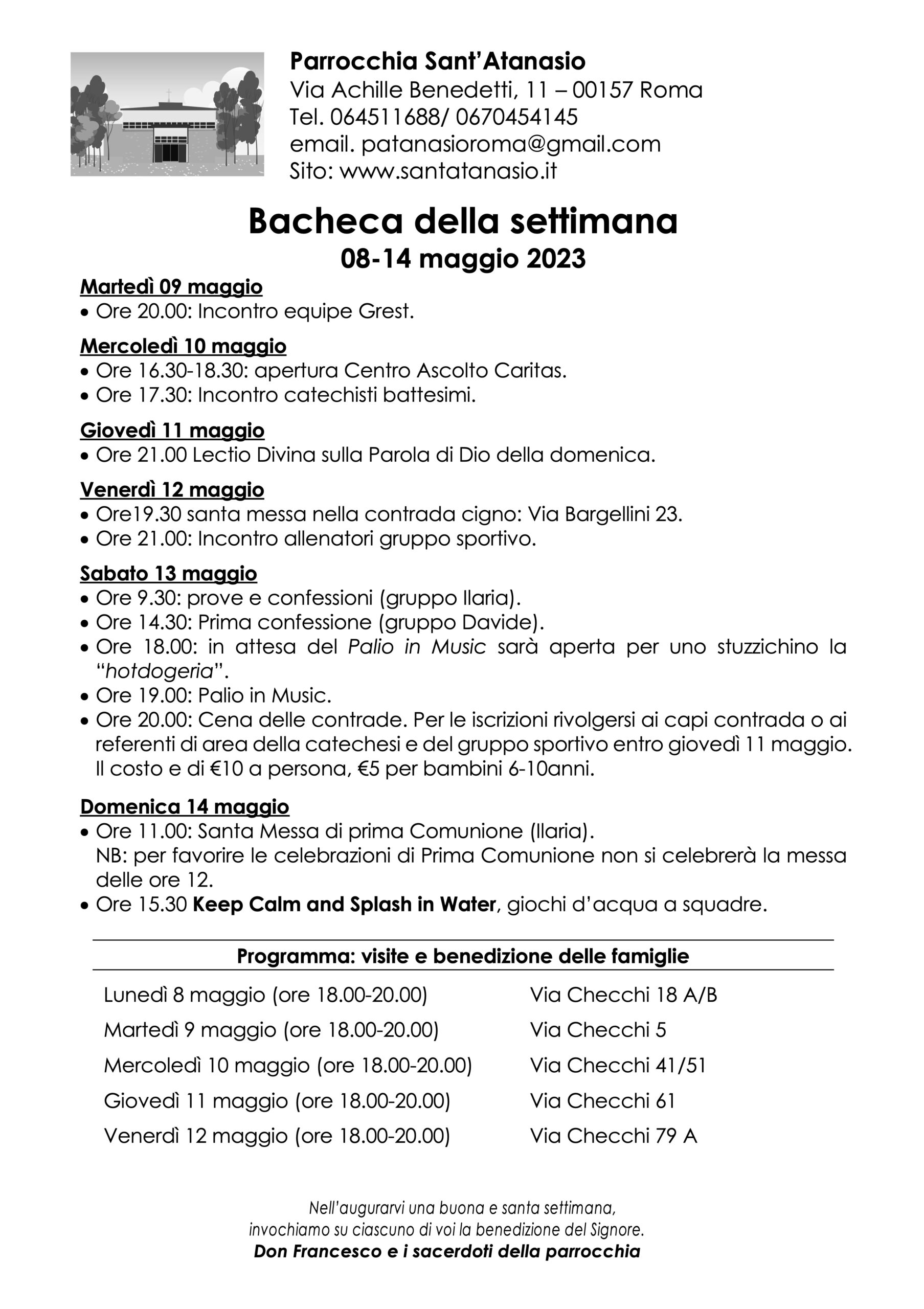 Bacheca 8-14 maggio 2023
