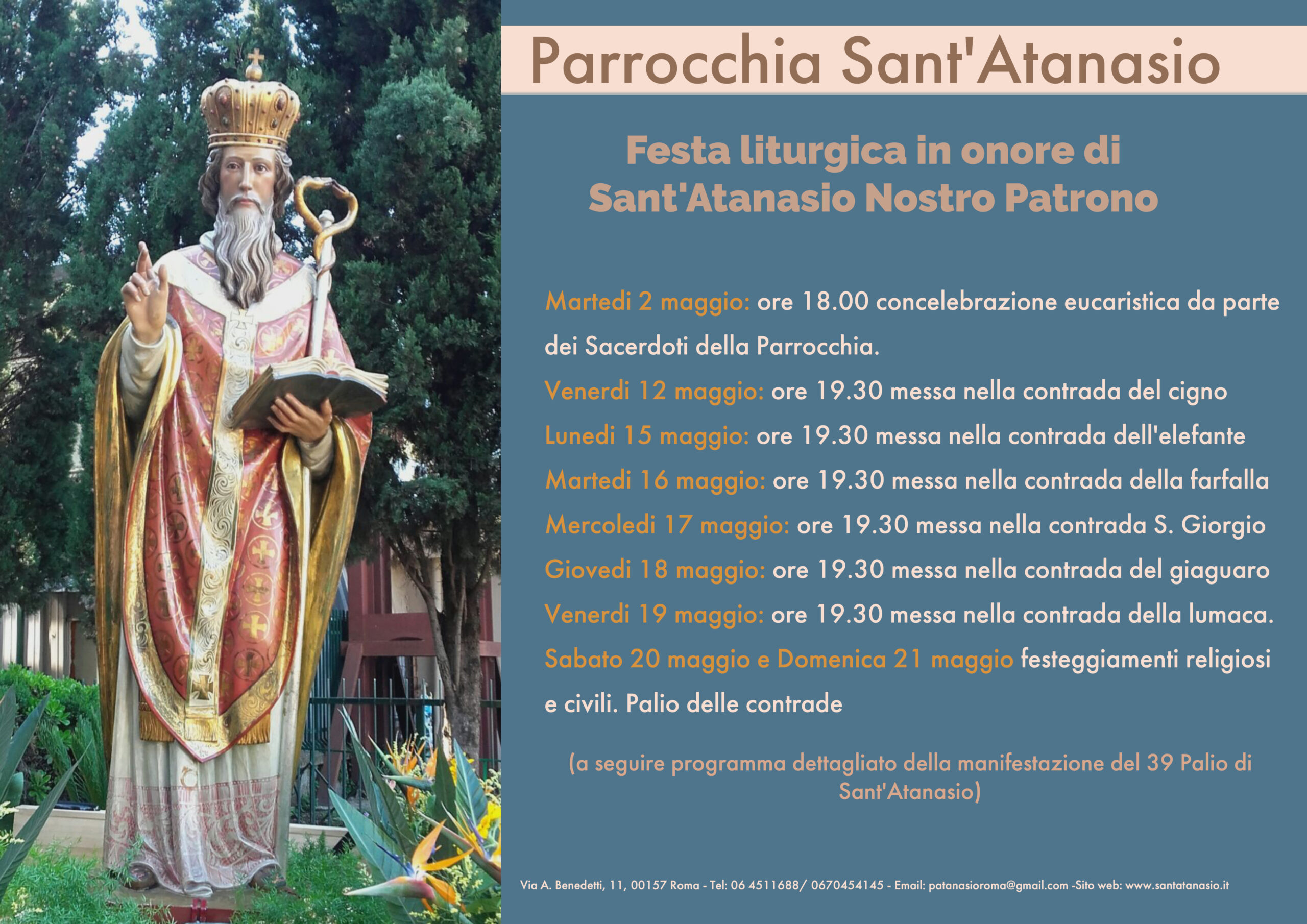 Festa liturgica in onore di Sant’Atanasio nostro Patrone