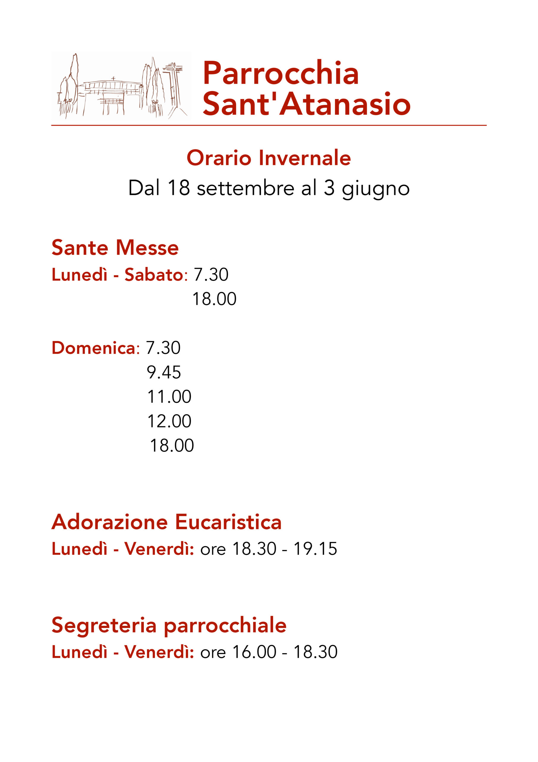 Orario messe invernali 2023-2024