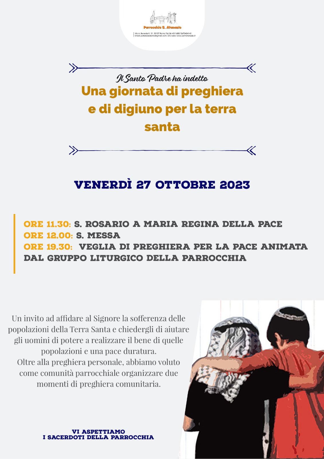 Una giornata di preghiera e di digiuno per la terra santa