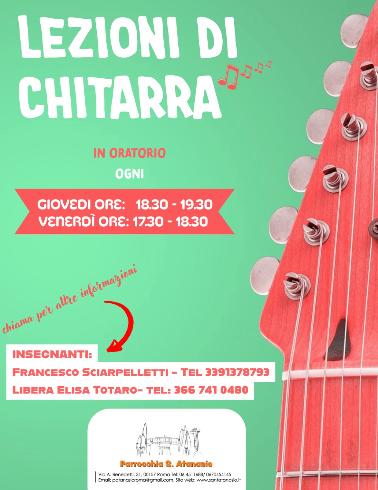 Lezioni di chitarra in oratorio