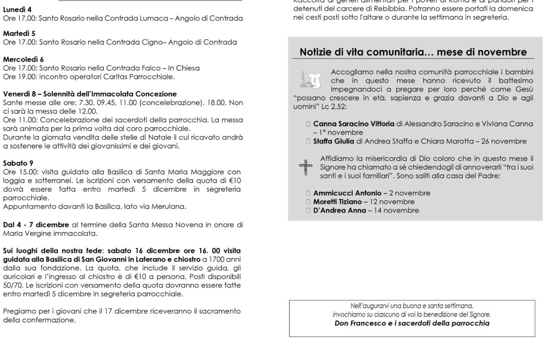 Bacheca 4 – 10 dicembre 2023