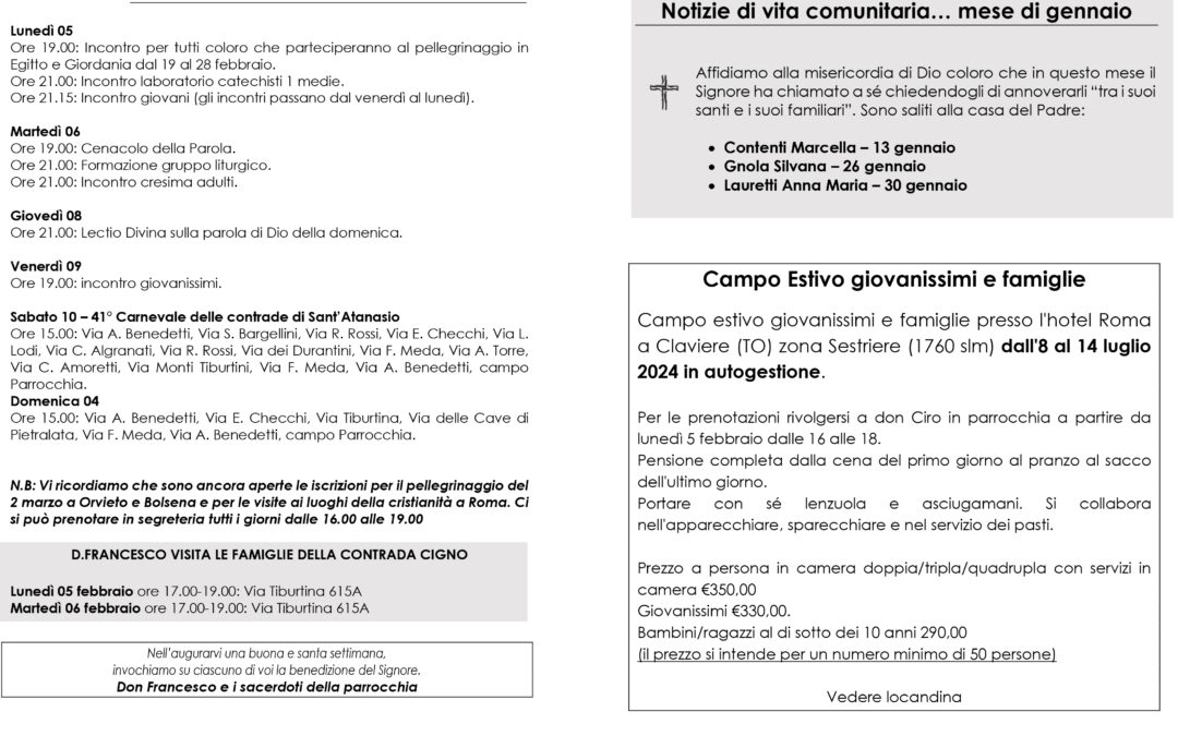 Bacheca 5 – 11 febbraio 2024