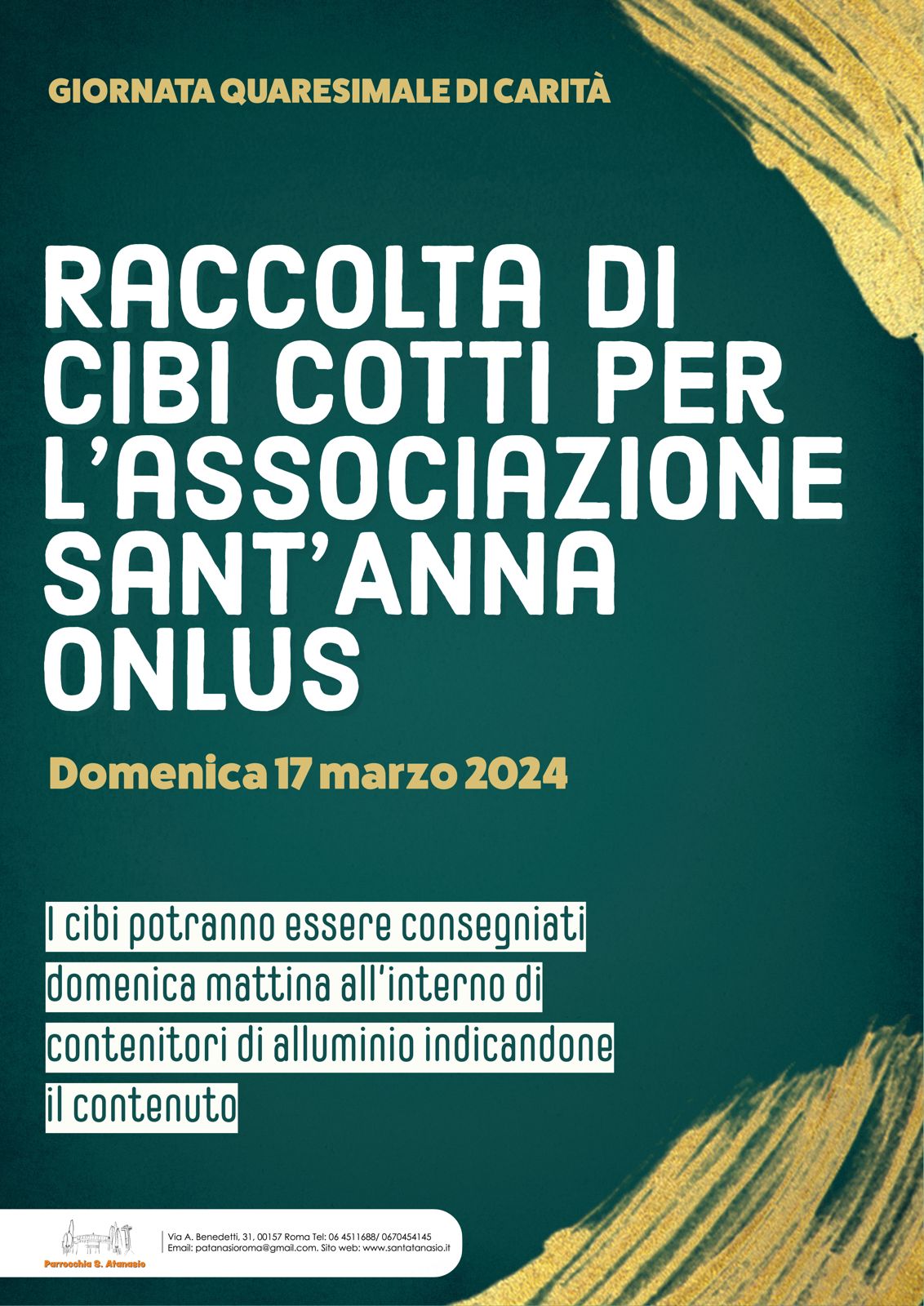 Raccolta di cibi cotti per l’Associazione Sant’Anna Onlus