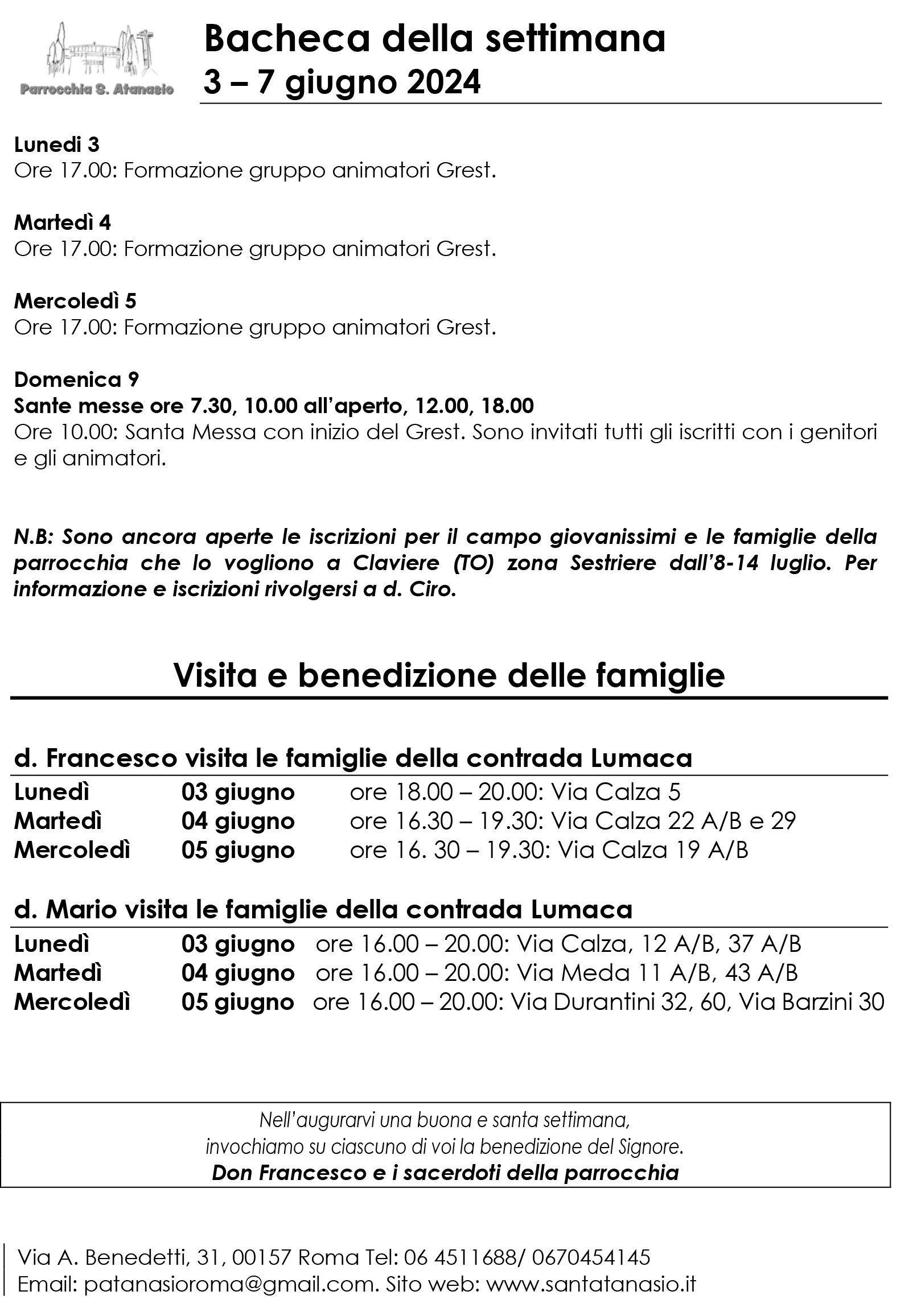 Bacheca 3 – 9 giugno 2024