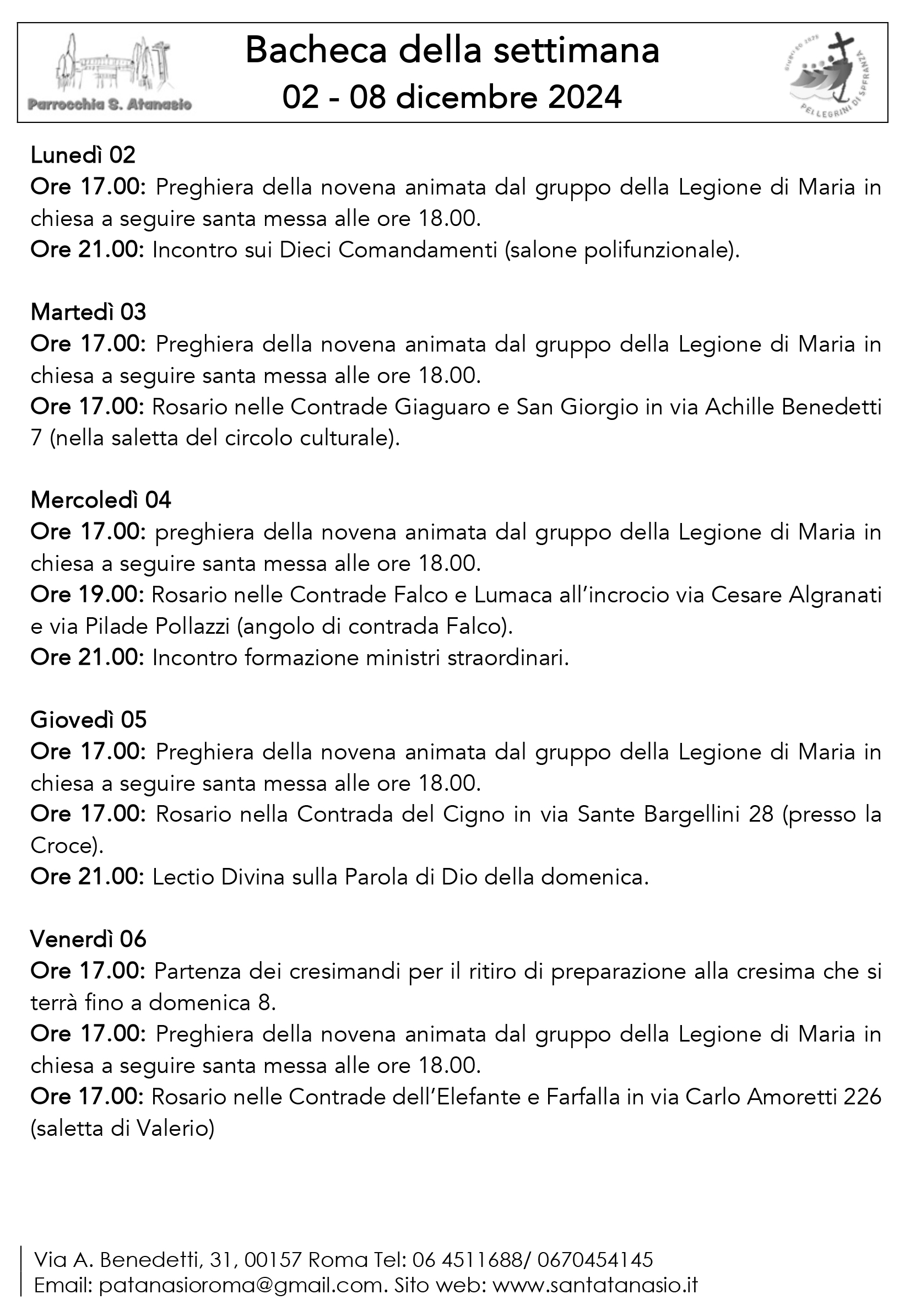 Bacheca 2 – 8 dicembre 2024