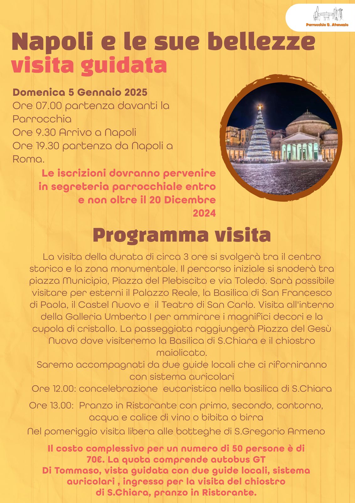 Napoli e le sue bellezze – visita guidata 5 gennaio 2025