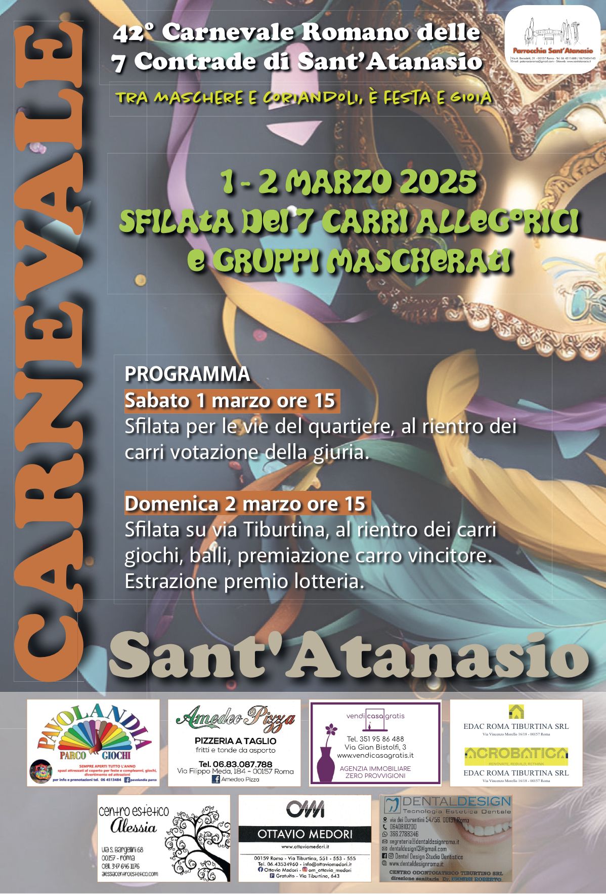 Carnevale | Sfilata del 7 Carri Allegorici e Gruppi Mascherati – 1-2 marzo 2025