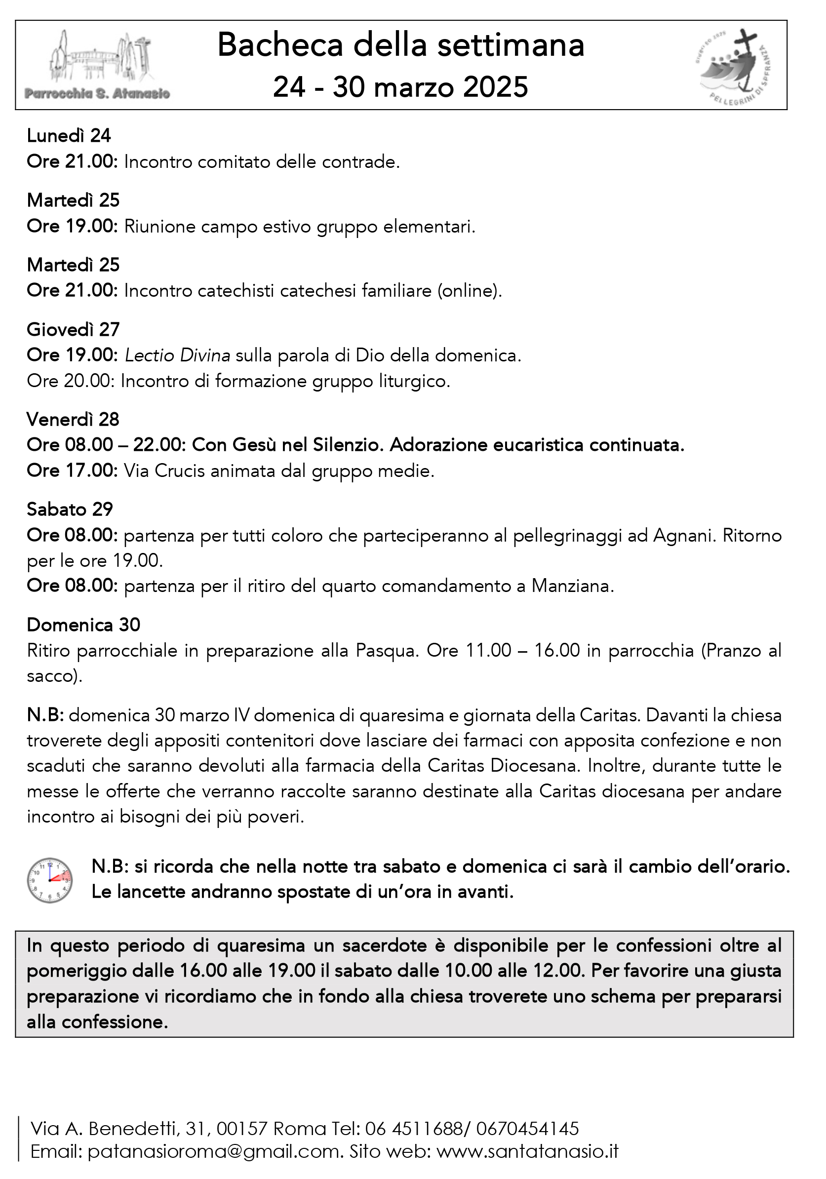 Bacheca 24 – 30 marzo 2025