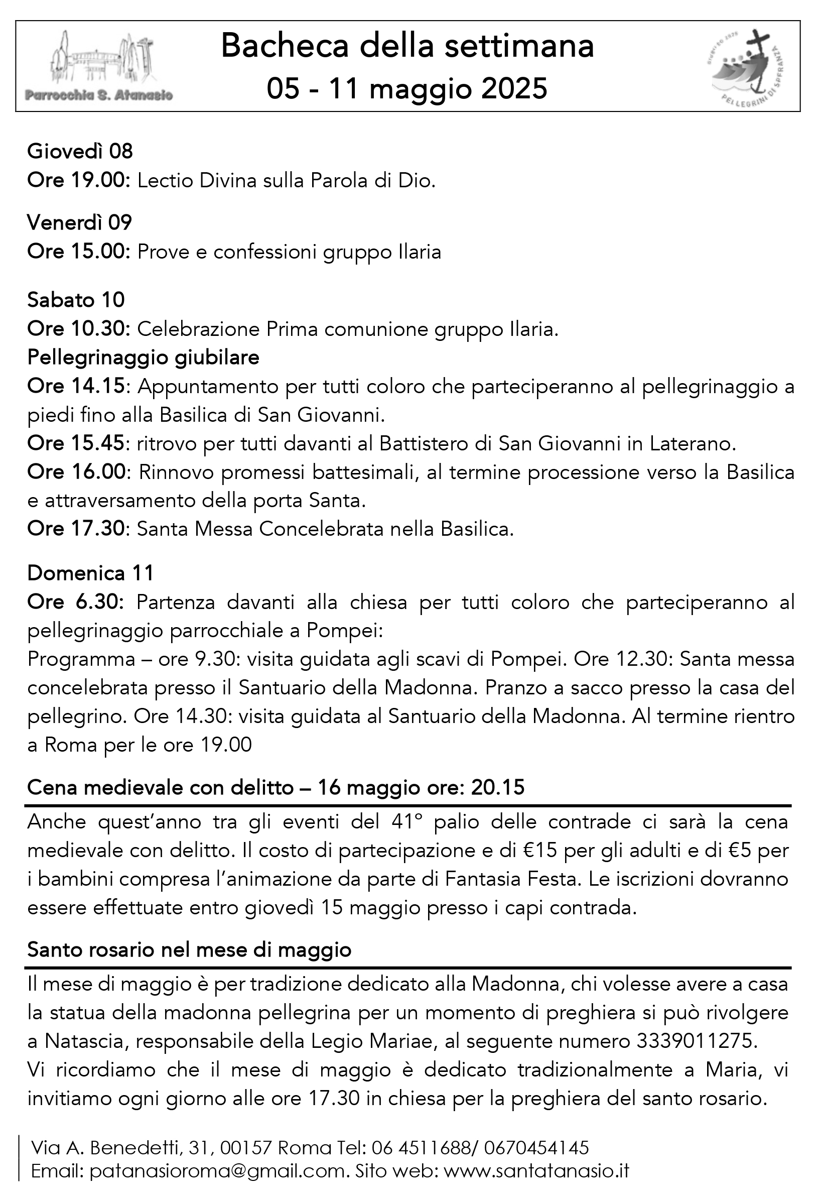 Bacheca 5 – 11 maggio 2025