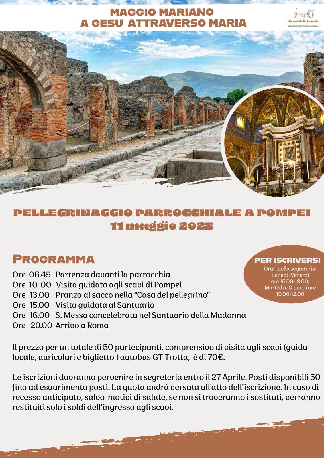 Pellegrinaggio Parrocchiale a Pompei – 11 maggio 2025