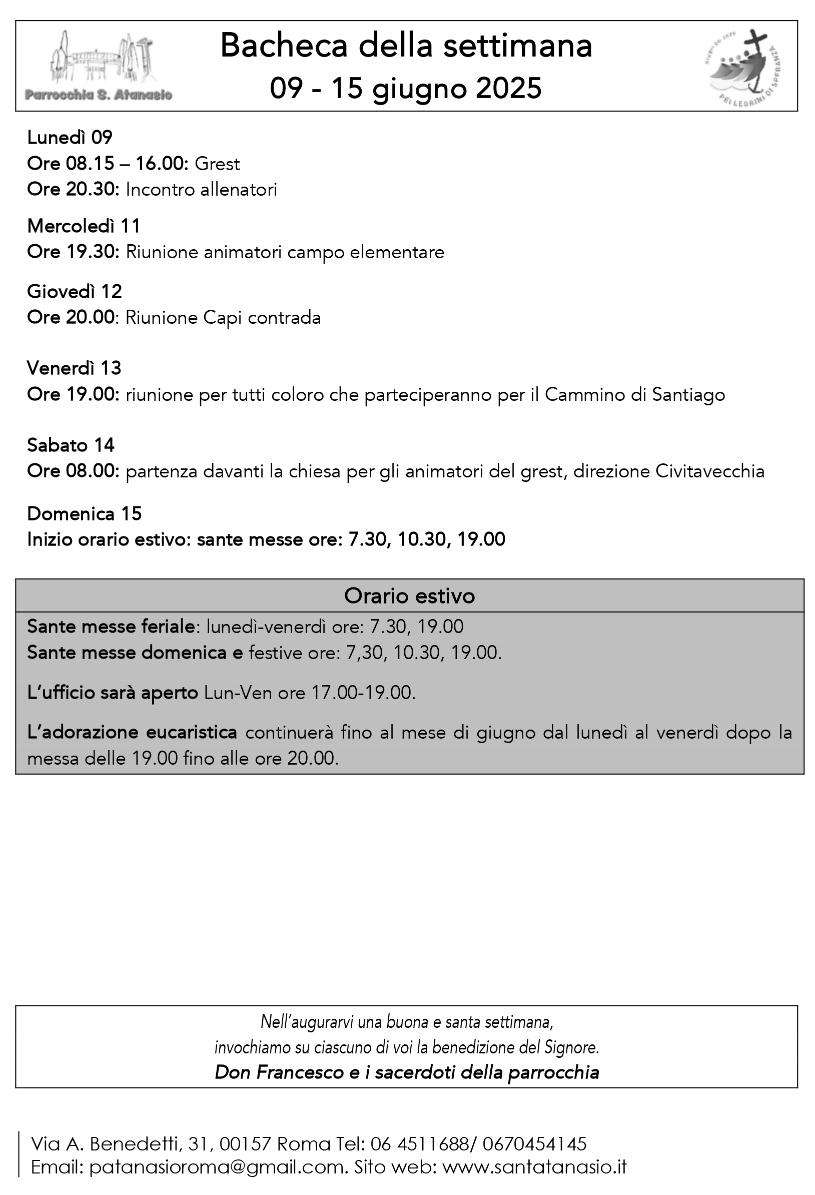 Bacheca 9 – 15 giugno 2025